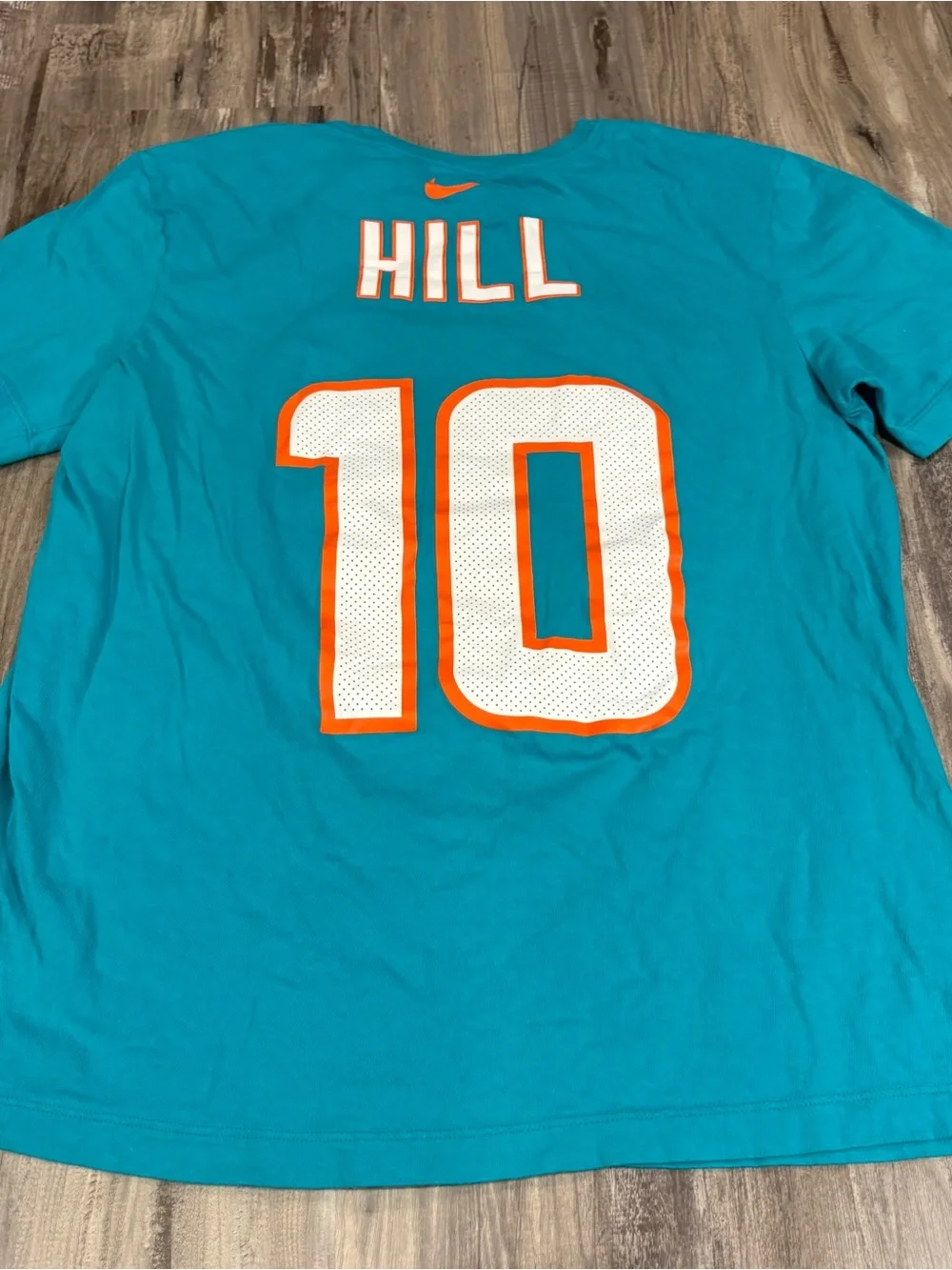 Nike Miami Dolphins Tyreek Hill #10 T Shirt Aqua NFL Football Mens M